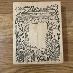 The Rubbernecker Stamp Co. Large Rectangular Frame Stamp Ocean Sea Wood Stamp